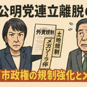 公明党連立離脱の謎！？高市政権が掲げる「規制」vs「メンツ」