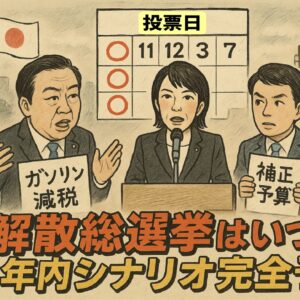 解散総選挙はいつ？ガソリン減税と補正予算で読む年内総選挙シナリオ（日程予想つき）