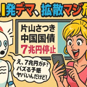 片山さつき・中国国債・7兆円デマの脅威！AI＋SNS時代の危険すぎる拡散力