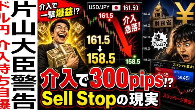 ドル円介入なら一撃300pips！？Sell Stop注文で狙う爆益トレードの現実