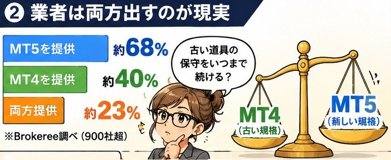 🤣世界はMT5逆転、日本は独自ツール天国?MT4とMT5のシェア比較 25 eabafbad 2