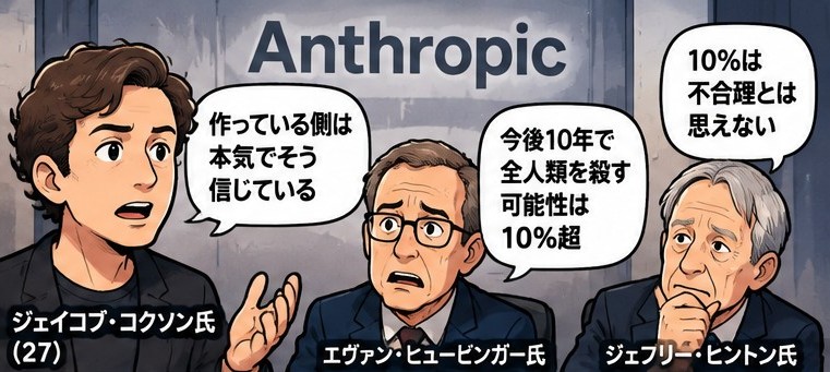 🤣AI人類滅亡説にトランプは「HOAX」Anthropic研究者が警告するAIリスクとは 24 ChatGPT Image 2026年9月16日 18 23 20 2