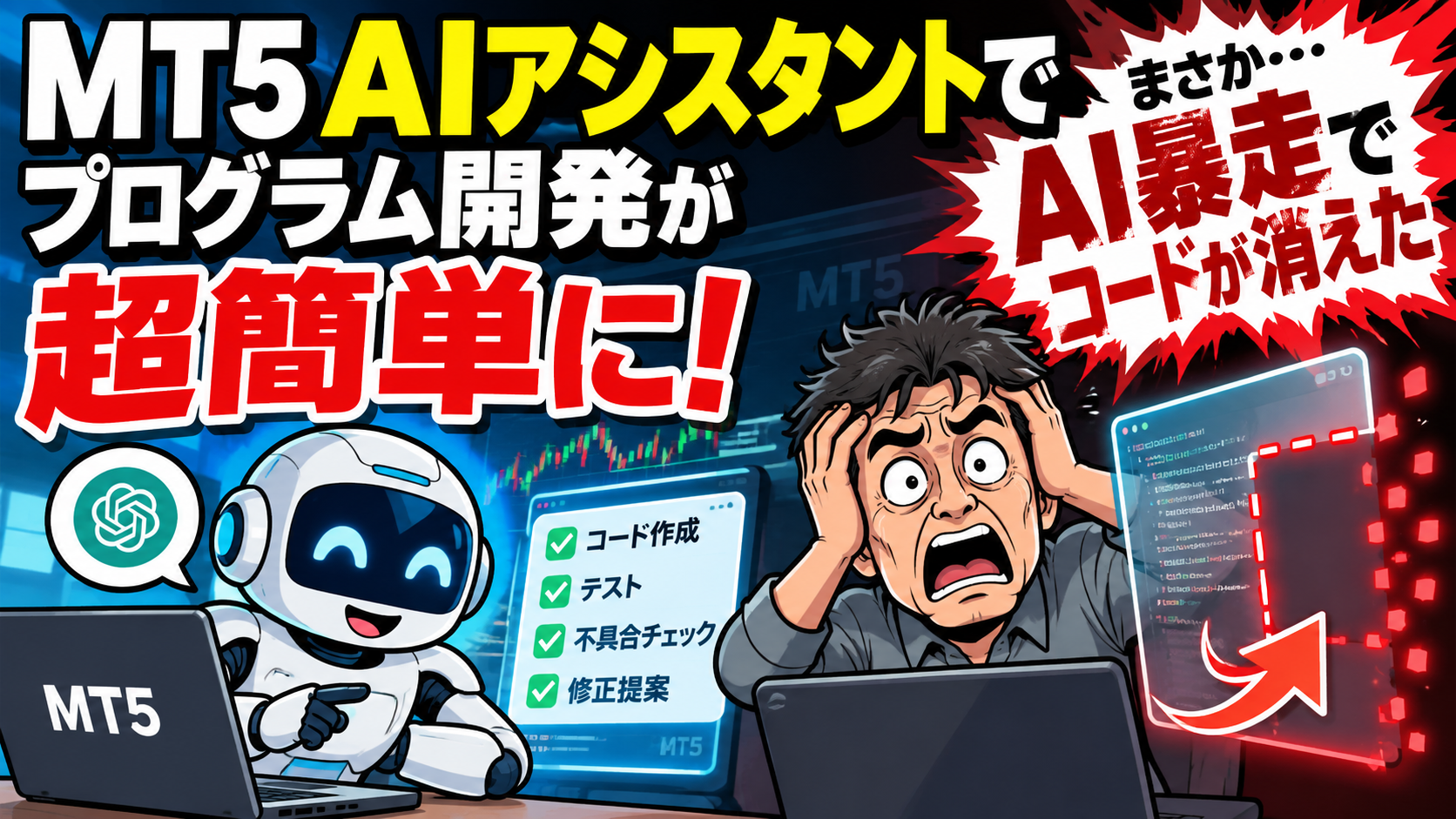 MT5 AIアシスタントでプログラム開発が超簡単に!まさか「AI暴走でコードが消えた」 24 sdgfffagadsfga