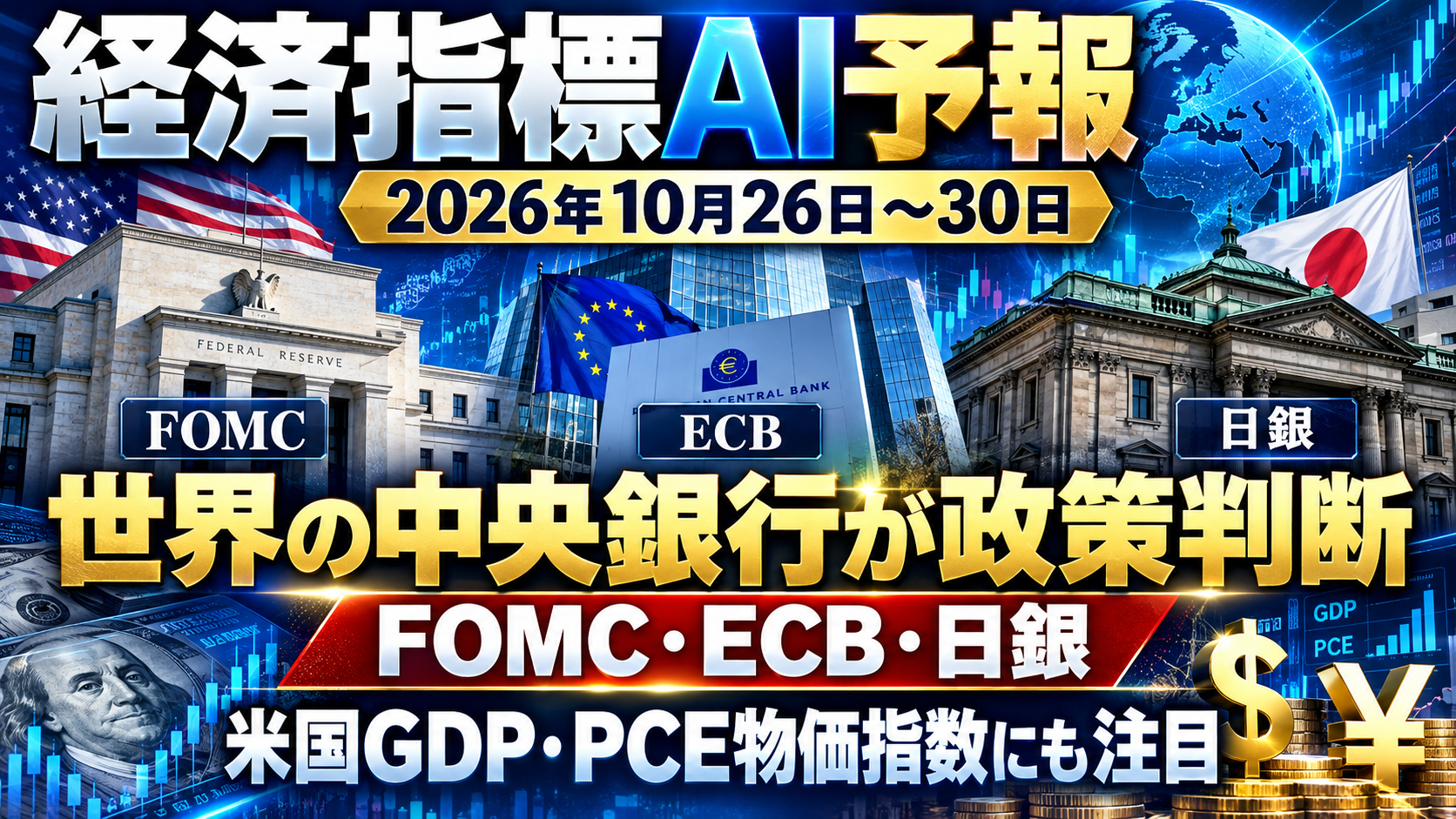 来週の経済指標予報|2026年10月26日〜31日|FOMC・ECB・日銀と米国GDPに注目 25 rgesarge
